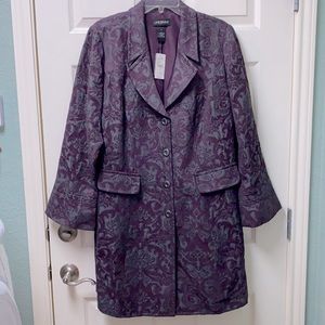 Lane Bryant Mid Thigh Length Brocade Duster Jacket/Blazer Size 18